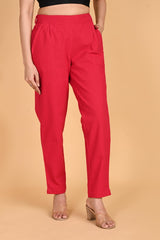 RED CLASSIC COTTON PANTS - SKYTICK RED CLASSIC COTTON PANTS - SKYTICK