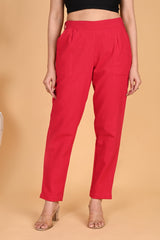 RED CLASSIC COTTON PANTS - SKYTICK RED CLASSIC COTTON PANTS - SKYTICK