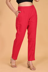 RED CLASSIC COTTON PANTS - SKYTICK RED CLASSIC COTTON PANTS - SKYTICK