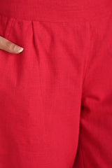 RED CLASSIC COTTON PANTS - SKYTICK RED CLASSIC COTTON PANTS - SKYTICK
