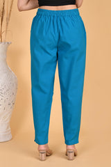 TURQUOISE CLASSIC COTTON PANTS - SKYTICK TURQUOISE CLASSIC COTTON PANTS - SKYTICK