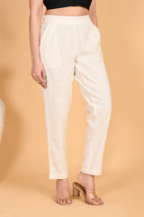 WHITE CLASSIC COTTON PANTS - SKYTICK WHITE CLASSIC COTTON PANTS - SKYTICK