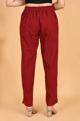 MAROON CLASSIC COTTON PANTS - SKYTICK MAROON CLASSIC COTTON PANTS - SKYTICK