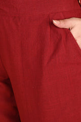 MAROON CLASSIC COTTON PANTS - SKYTICK MAROON CLASSIC COTTON PANTS - SKYTICK