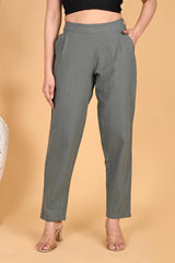 DARK GREY CLASSIC COTTON PANTS - SKYTICK DARK GREY CLASSIC COTTON PANTS - SKYTICK