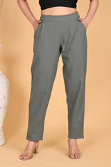 DARK GREY CLASSIC COTTON PANTS - SKYTICK DARK GREY CLASSIC COTTON PANTS - SKYTICK