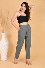 DARK GREY CLASSIC COTTON PANTS - SKYTICK DARK GREY CLASSIC COTTON PANTS - SKYTICK