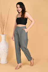 DARK GREY CLASSIC COTTON PANTS - SKYTICK DARK GREY CLASSIC COTTON PANTS - SKYTICK