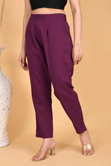 PURPLE CLASSIC COTTON PANTS - SKYTICK PURPLE CLASSIC COTTON PANTS - SKYTICK