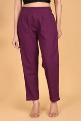 PURPLE CLASSIC COTTON PANTS - SKYTICK PURPLE CLASSIC COTTON PANTS - SKYTICK