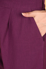 PURPLE CLASSIC COTTON PANTS - SKYTICK PURPLE CLASSIC COTTON PANTS - SKYTICK