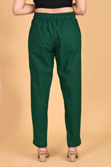 BOTTLE GREEN CLASSIC COTTON PANTS - SKYTICK BOTTLE GREEN CLASSIC COTTON PANTS - SKYTICK