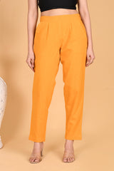 MUSTARD CLASSIC COTTON PANTS - SKYTICK MUSTARD CLASSIC COTTON PANTS - SKYTICK