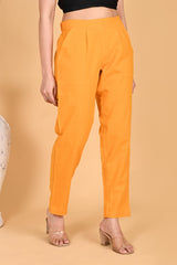 MUSTARD CLASSIC COTTON PANTS - SKYTICK MUSTARD CLASSIC COTTON PANTS - SKYTICK