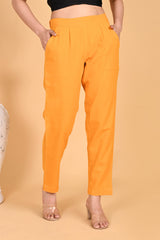 MUSTARD CLASSIC COTTON PANTS - SKYTICK MUSTARD CLASSIC COTTON PANTS - SKYTICK