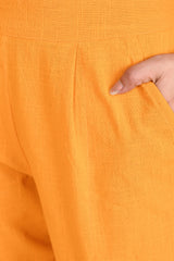 MUSTARD CLASSIC COTTON PANTS - SKYTICK MUSTARD CLASSIC COTTON PANTS - SKYTICK