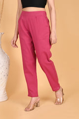 LIGHT PINK CLASSIC COTTON PANTS - SKYTICK LIGHT PINK CLASSIC COTTON PANTS - SKYTICK