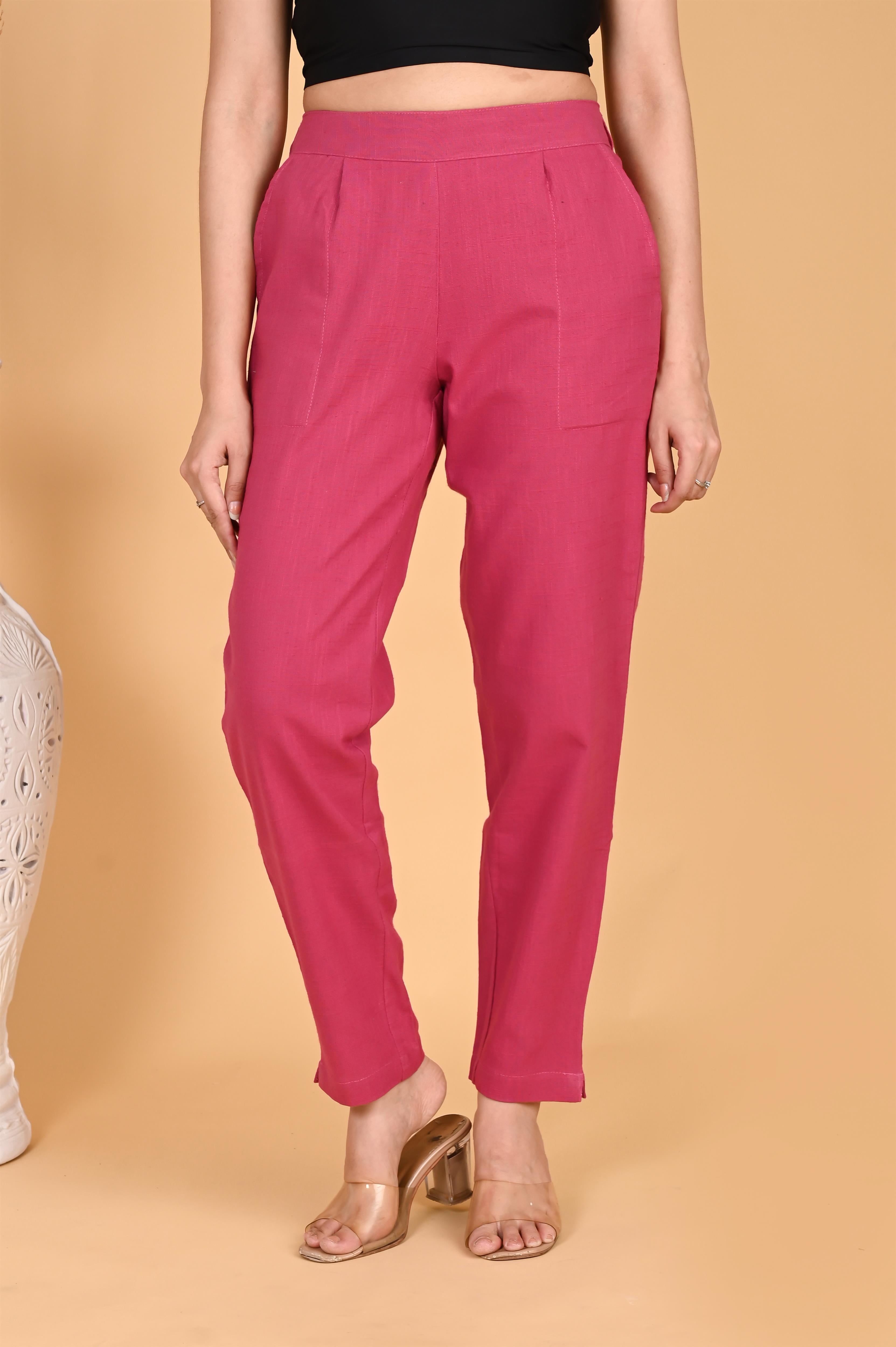 LIGHT PINK CLASSIC COTTON PANTS - SKYTICK LIGHT PINK CLASSIC COTTON PANTS - SKYTICK
