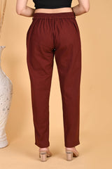 BURGUNDY CLASSIC COTTON PANTS - SKYTICK BURGUNDY CLASSIC COTTON PANTS - SKYTICK