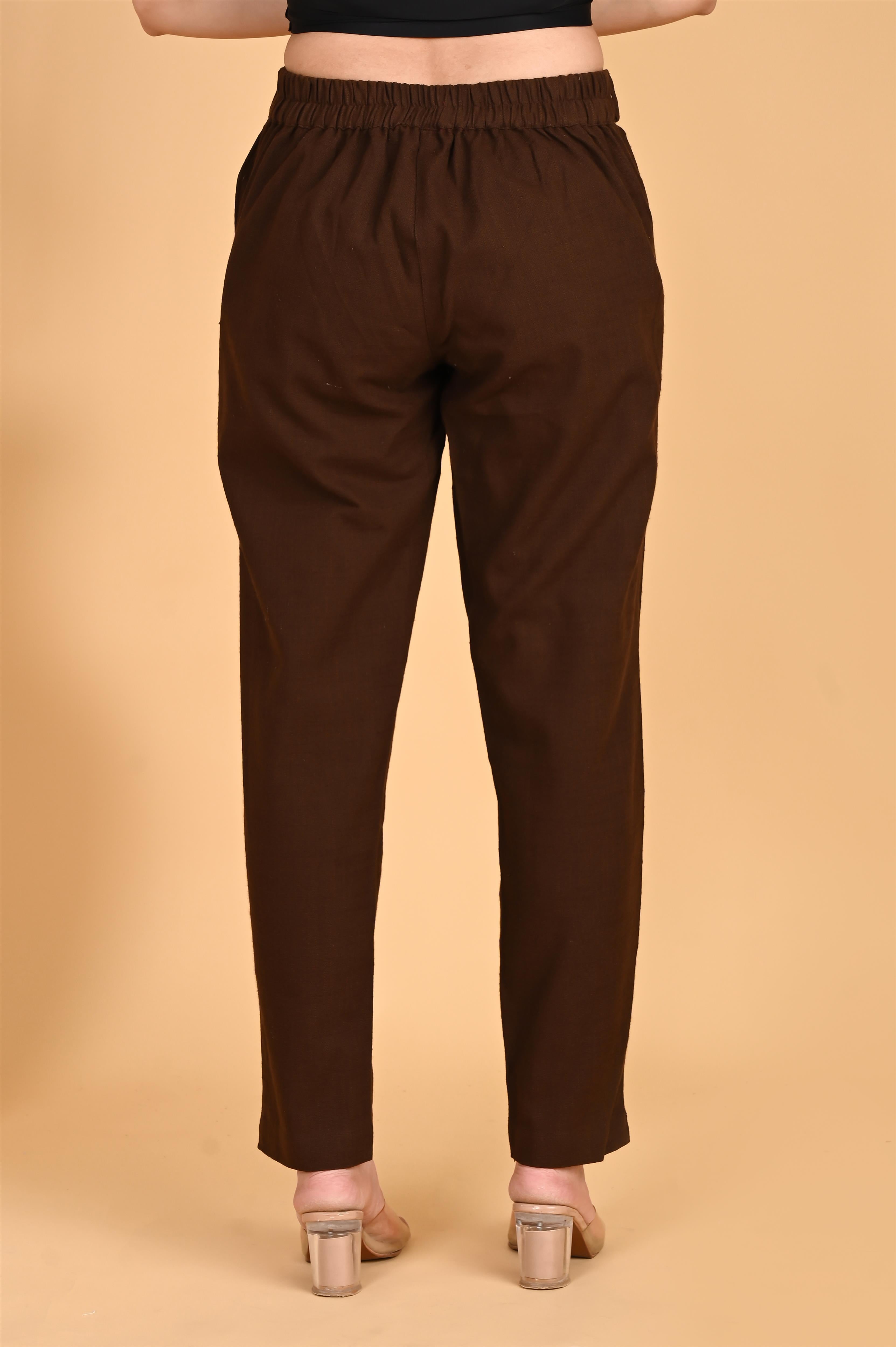 COFFEE BROWN CLASSIC COTTON PANTS COFFEE BROWN CLASSIC COTTON PANTS