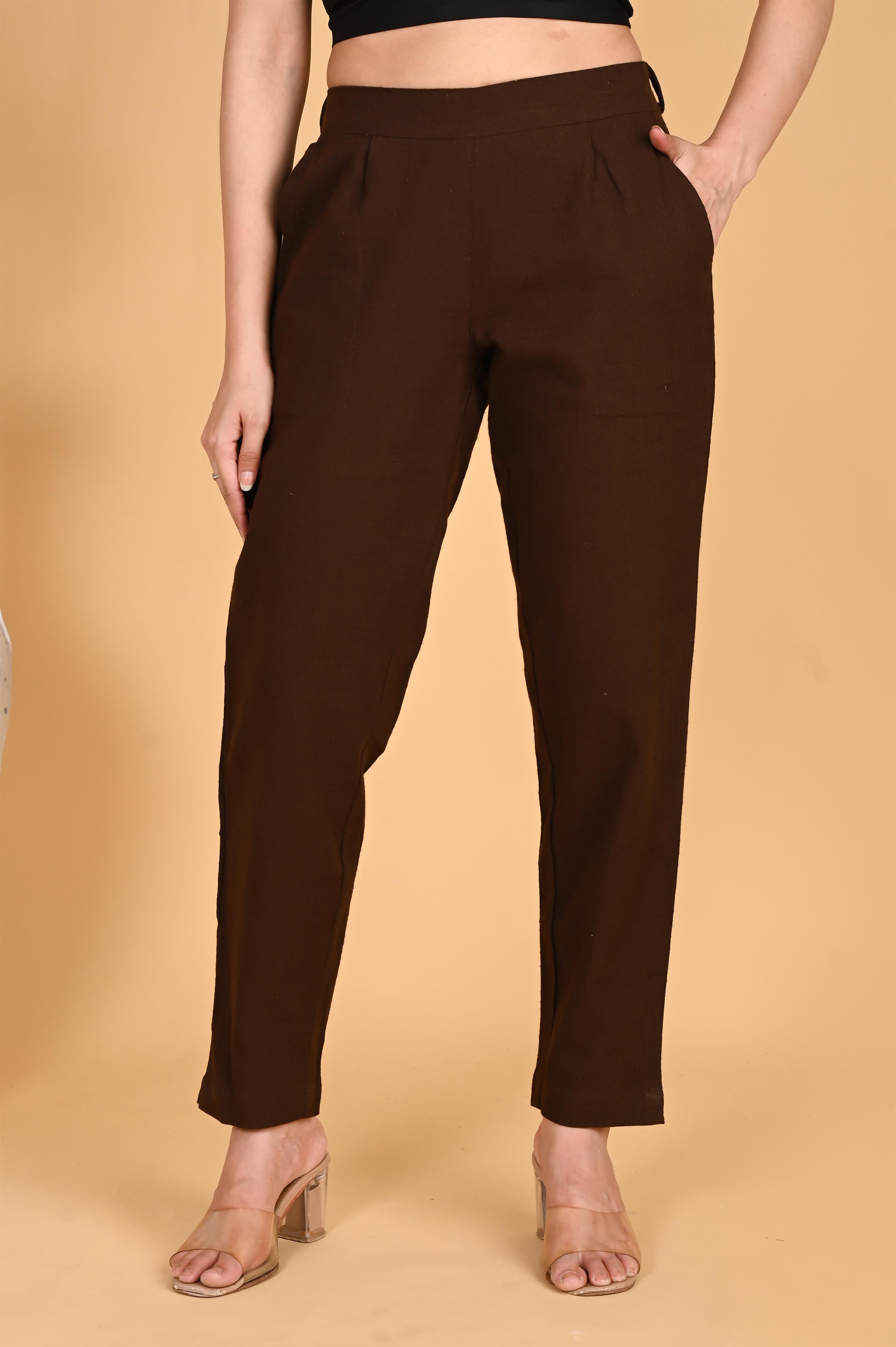 COFFEE BROWN CLASSIC COTTON PANTS COFFEE BROWN CLASSIC COTTON PANTS