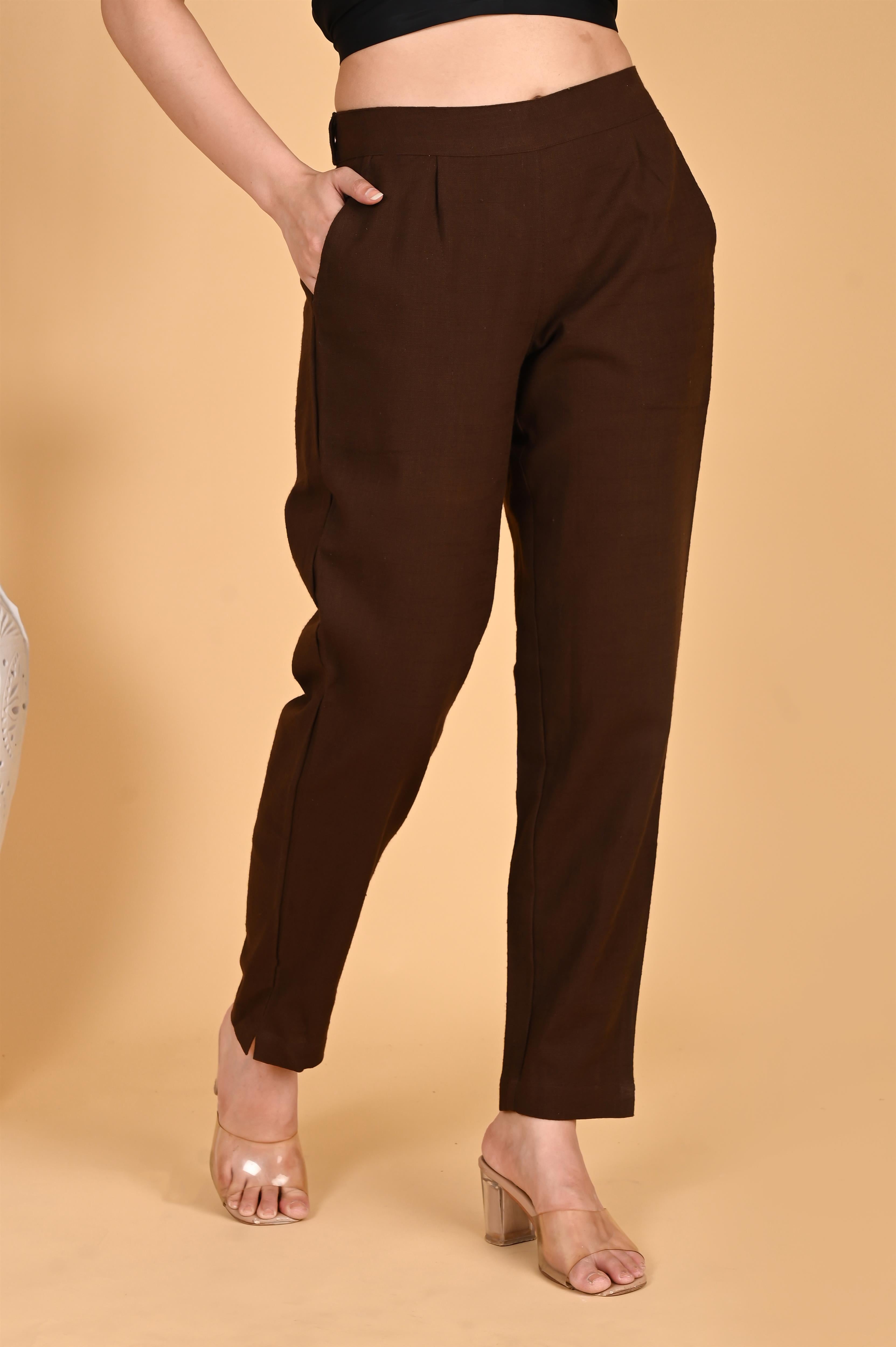 COFFEE BROWN CLASSIC COTTON PANTS COFFEE BROWN CLASSIC COTTON PANTS