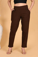 COFFEE BROWN CLASSIC COTTON PANTS COFFEE BROWN CLASSIC COTTON PANTS