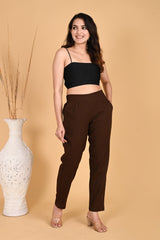 COFFEE BROWN CLASSIC COTTON PANTS COFFEE BROWN CLASSIC COTTON PANTS