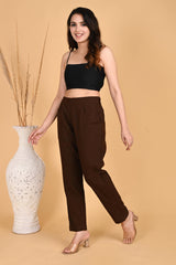 COFFEE BROWN CLASSIC COTTON PANTS COFFEE BROWN CLASSIC COTTON PANTS