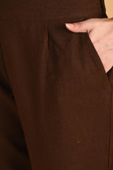 COFFEE BROWN CLASSIC COTTON PANTS COFFEE BROWN CLASSIC COTTON PANTS