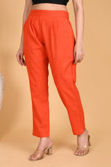 ORANGE CLASSIC COTTON PANTS - SKYTICK ORANGE CLASSIC COTTON PANTS - SKYTICK