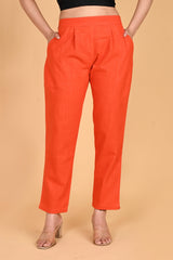 ORANGE CLASSIC COTTON PANTS - SKYTICK ORANGE CLASSIC COTTON PANTS - SKYTICK