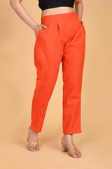 ORANGE CLASSIC COTTON PANTS - SKYTICK ORANGE CLASSIC COTTON PANTS - SKYTICK