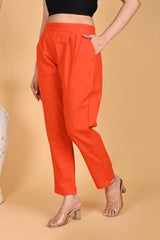 ORANGE CLASSIC COTTON PANTS - SKYTICK ORANGE CLASSIC COTTON PANTS - SKYTICK