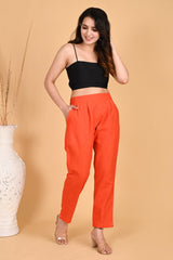 ORANGE CLASSIC COTTON PANTS - SKYTICK ORANGE CLASSIC COTTON PANTS - SKYTICK