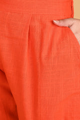 ORANGE CLASSIC COTTON PANTS - SKYTICK ORANGE CLASSIC COTTON PANTS - SKYTICK