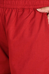 RED LINEN SHORTS - SKYTICK RED LINEN SHORTS - SKYTICK