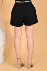BLACK LINEN SHORTS BLACK LINEN SHORTS