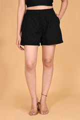 BLACK LINEN SHORTS BLACK LINEN SHORTS