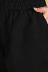 BLACK LINEN SHORTS BLACK LINEN SHORTS