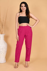 PINK CLASSIC COTTON PANTS - SKYTICK PINK CLASSIC COTTON PANTS - SKYTICK