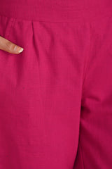 PINK CLASSIC COTTON PANTS - SKYTICK PINK CLASSIC COTTON PANTS - SKYTICK