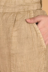 BEIGE DENIM COTTON PANTS BEIGE DENIM COTTON PANTS
