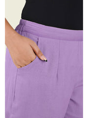 LILAC COTTON PANTS - SKYTICK LILAC COTTON PANTS - SKYTICK
