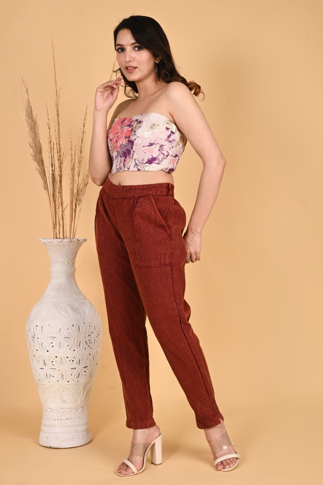 GREY DENIM COTTON PANTS - SKYTICK GREY DENIM COTTON PANTS - SKYTICK