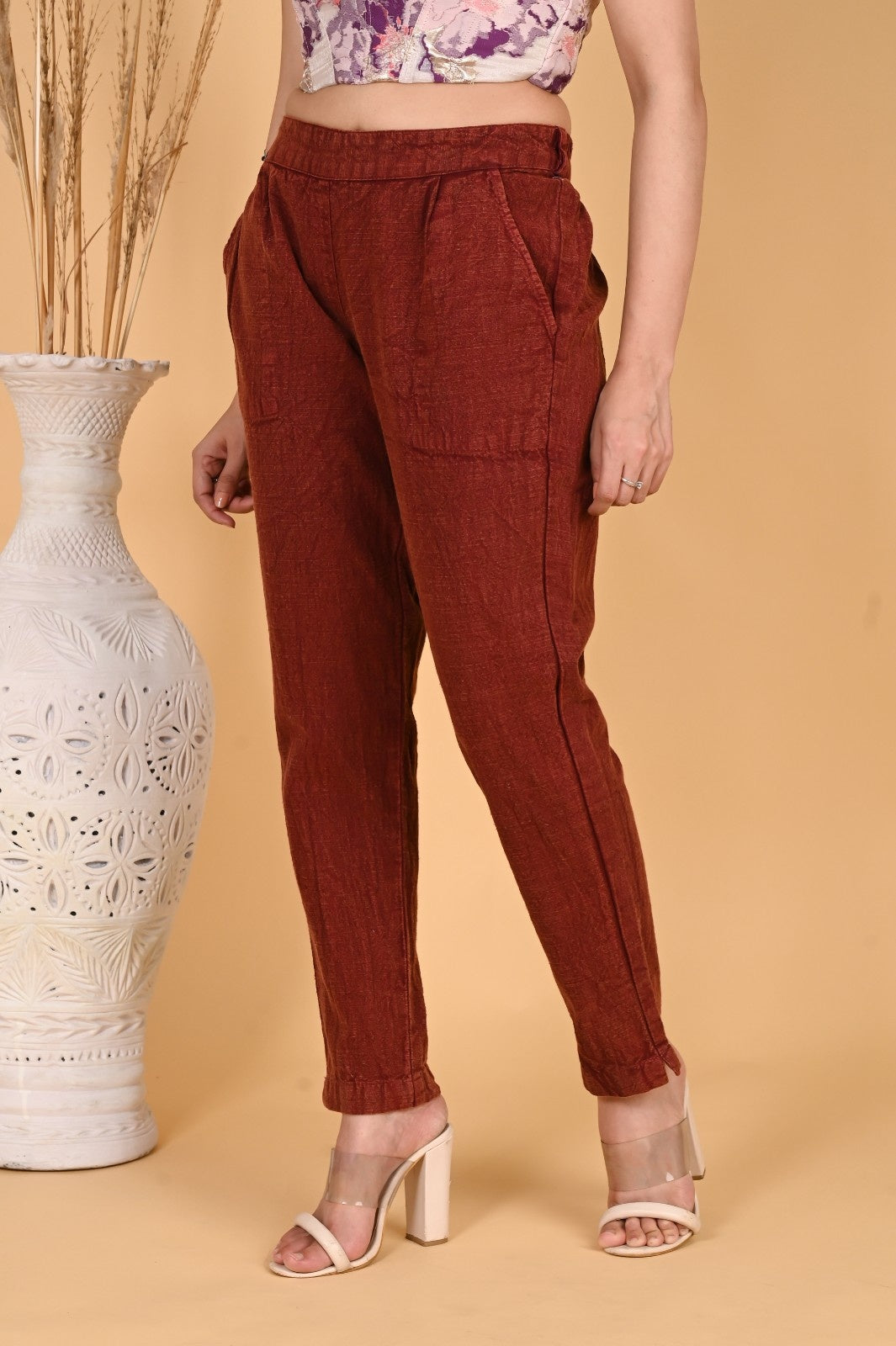 GREY DENIM COTTON PANTS - SKYTICK GREY DENIM COTTON PANTS - SKYTICK