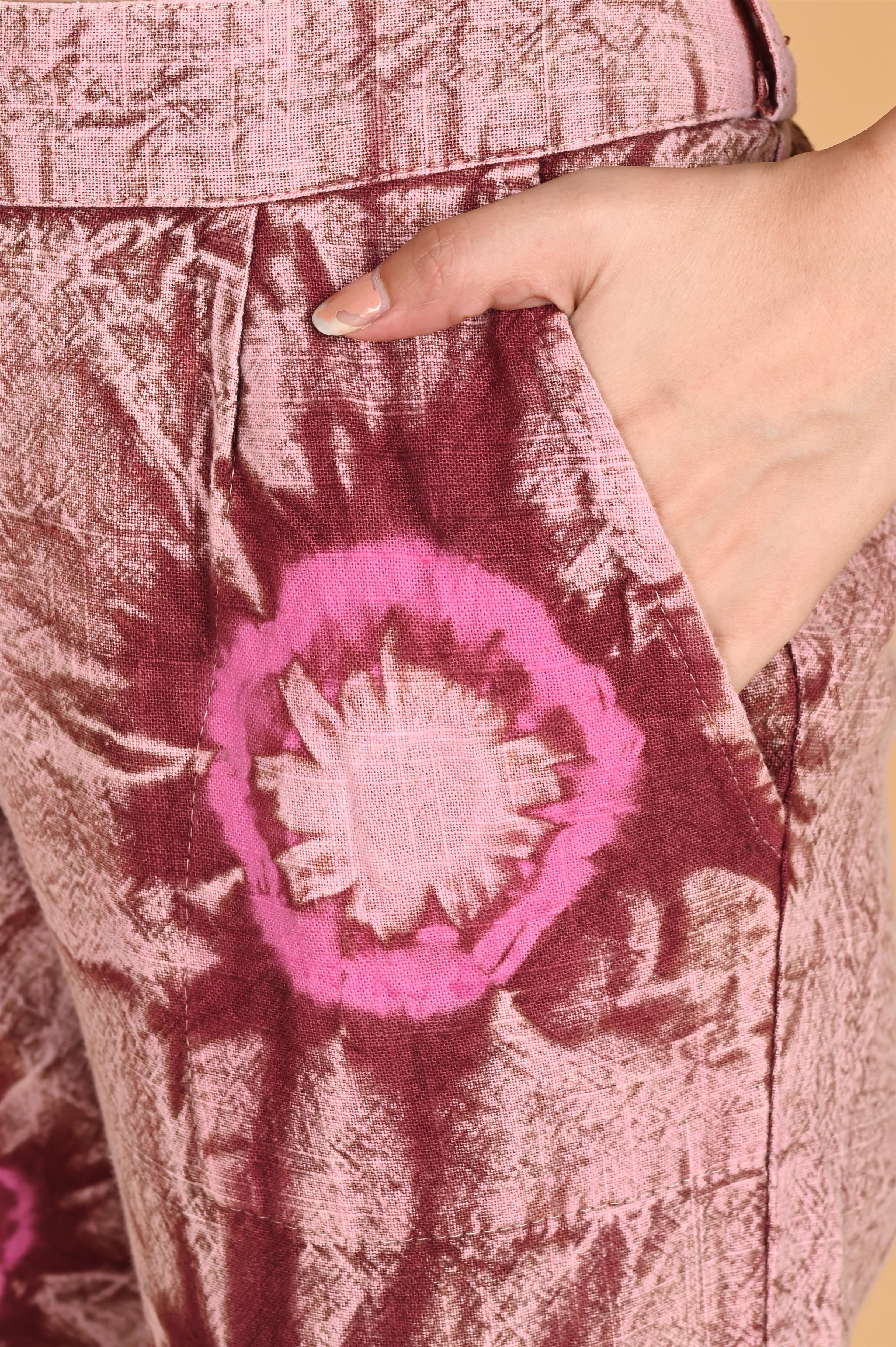 ROSE PINK BANDHEJ COTTON PANTS - SKYTICK ROSE PINK BANDHEJ COTTON PANTS - SKYTICK