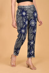 ROYAL BLUE BANDHEJ COTTON PANTS - SKYTICK ROYAL BLUE BANDHEJ COTTON PANTS - SKYTICK