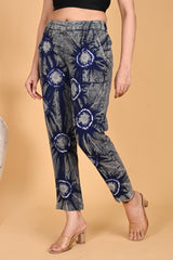 ROYAL BLUE BANDHEJ COTTON PANTS - SKYTICK ROYAL BLUE BANDHEJ COTTON PANTS - SKYTICK