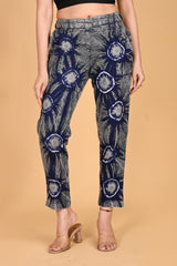 ROYAL BLUE BANDHEJ COTTON PANTS - SKYTICK ROYAL BLUE BANDHEJ COTTON PANTS - SKYTICK